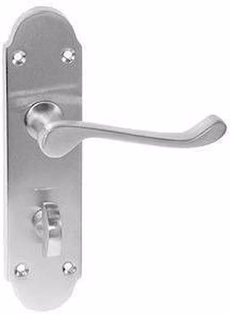Golden Grace Chrome Bathroom Door Handle in Silver and Grey