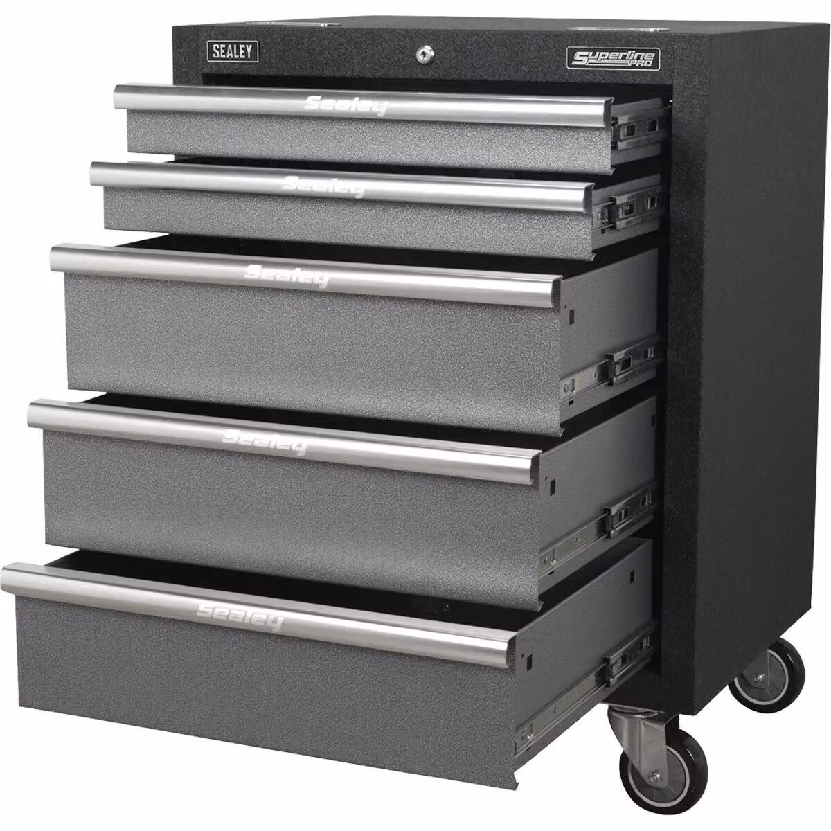 Loops Black Multicolour 5 Drawer Modular Mobile Cabinet with Lockable Swivel Castors W/D/H: 46.0 x 46.9 x 65.0 cm – 4