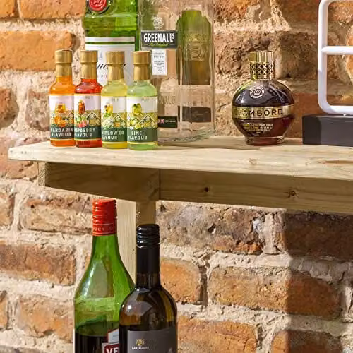 Rowlinson Garden Mini Bar in Brown Rustic Wood and Metal – 4