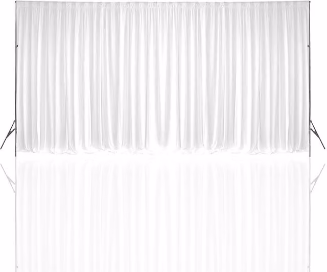 Neel Blue Ice Silk Polyester Backdrop Curtain in White and Blue, W: 8 m, H: 4 m