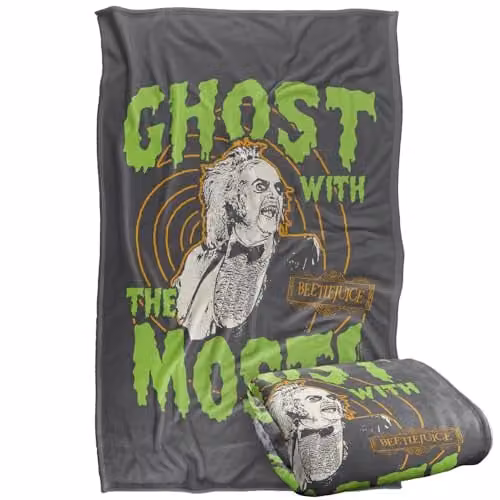 Warner Bros. Beetlejuice Ghost Silky Touch Super Soft Fleece Throw Blanket, Multicolour