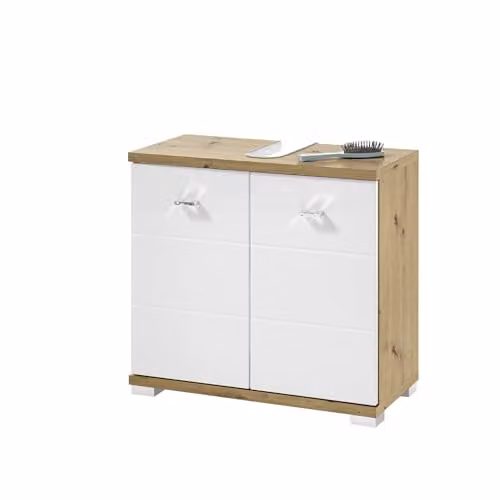 Julian Bowen White Pool Modern Freestanding Under Sink Bathroom Cabinet W/D/H: 80 x 31 x 57 cm – 2
