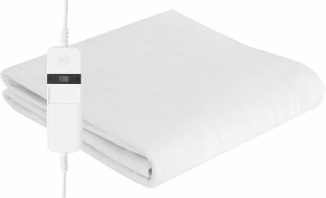 VOGREX White Fleece Electric Under Blanket with Rapid Heat Up and Overheating Protection, W: 140 cm, D: 72 cm