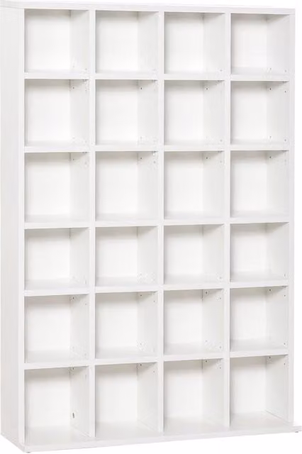 Rolipo Modern White CD Media Storage Unit with Adjustable Shelves W: 89 cm, H: 130.5 cm – 1