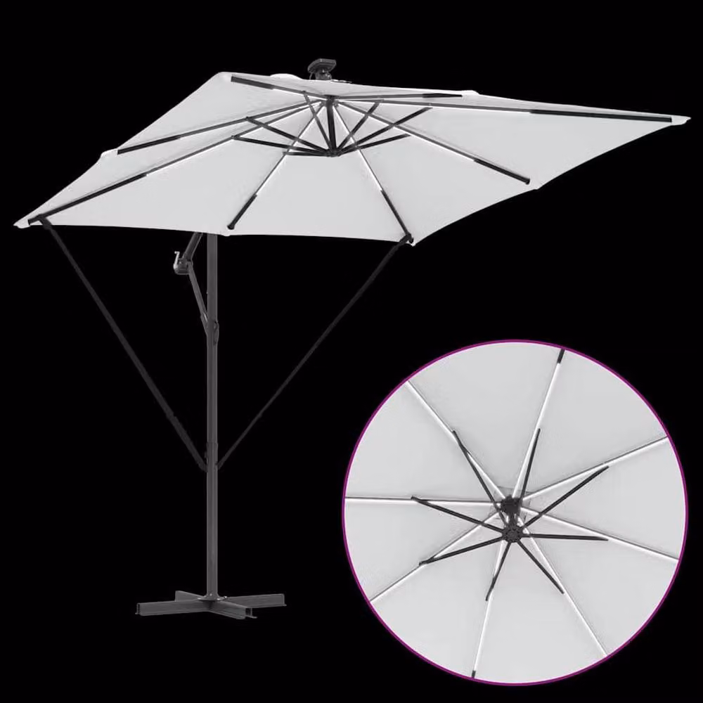 Berkfield Home Cantilever Banana Parasol in Sand, W/D/H: 249 x 249 x 250 cm – 5