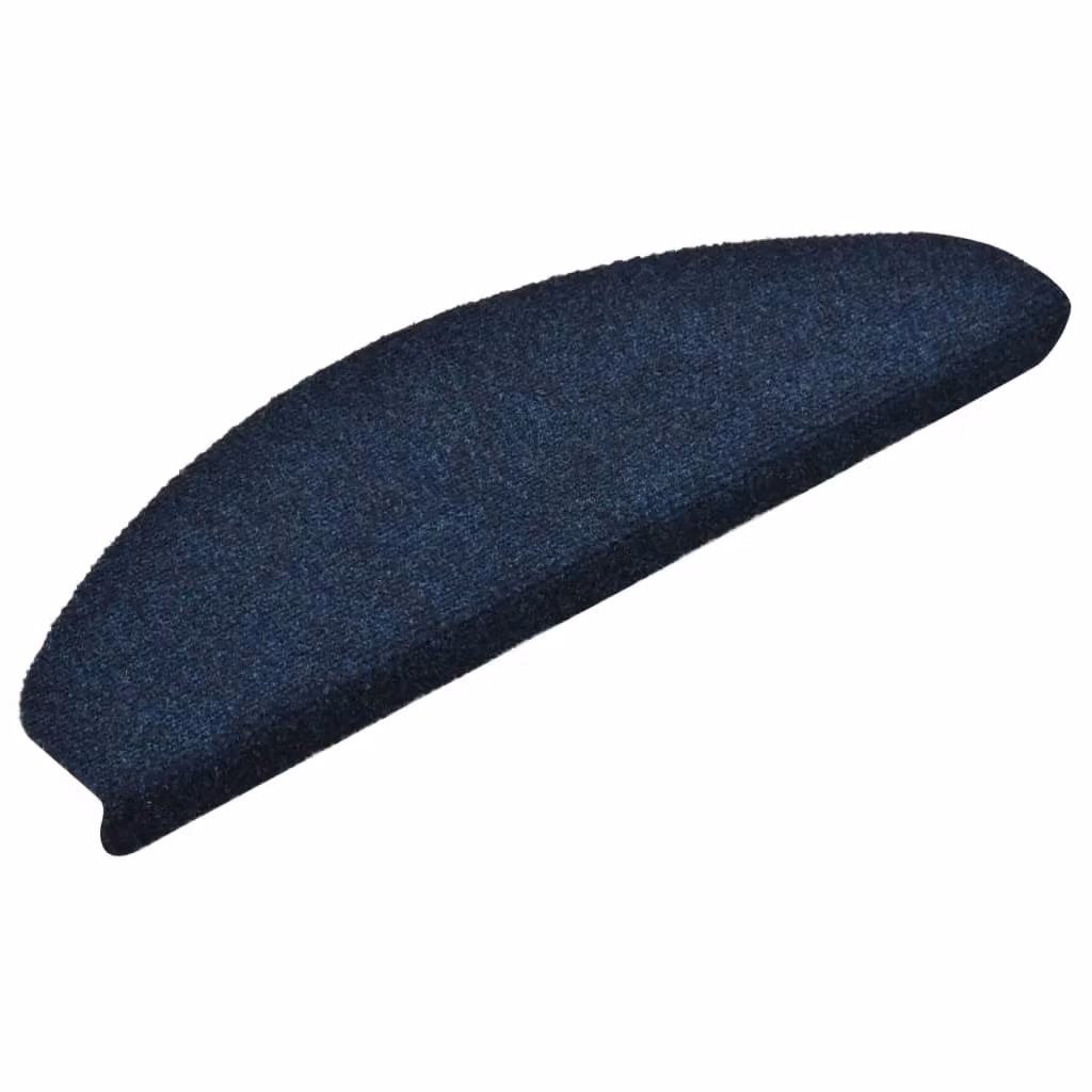 Berkfield Home Self-adhesive Needle Punch Stair Mats, 15 Pieces, Blue, W: 65 cm, D: 21 cm, H: 4 cm – 3