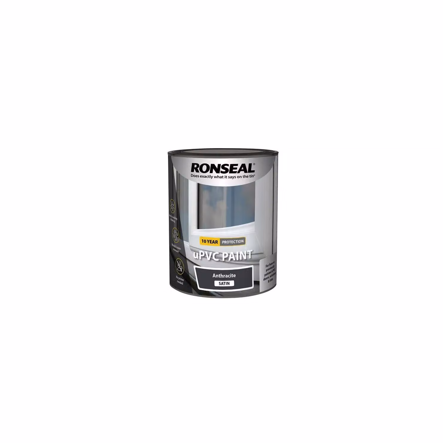 Ronseal uPVC Paint in Anthracite Satin, 0.75 l – 2