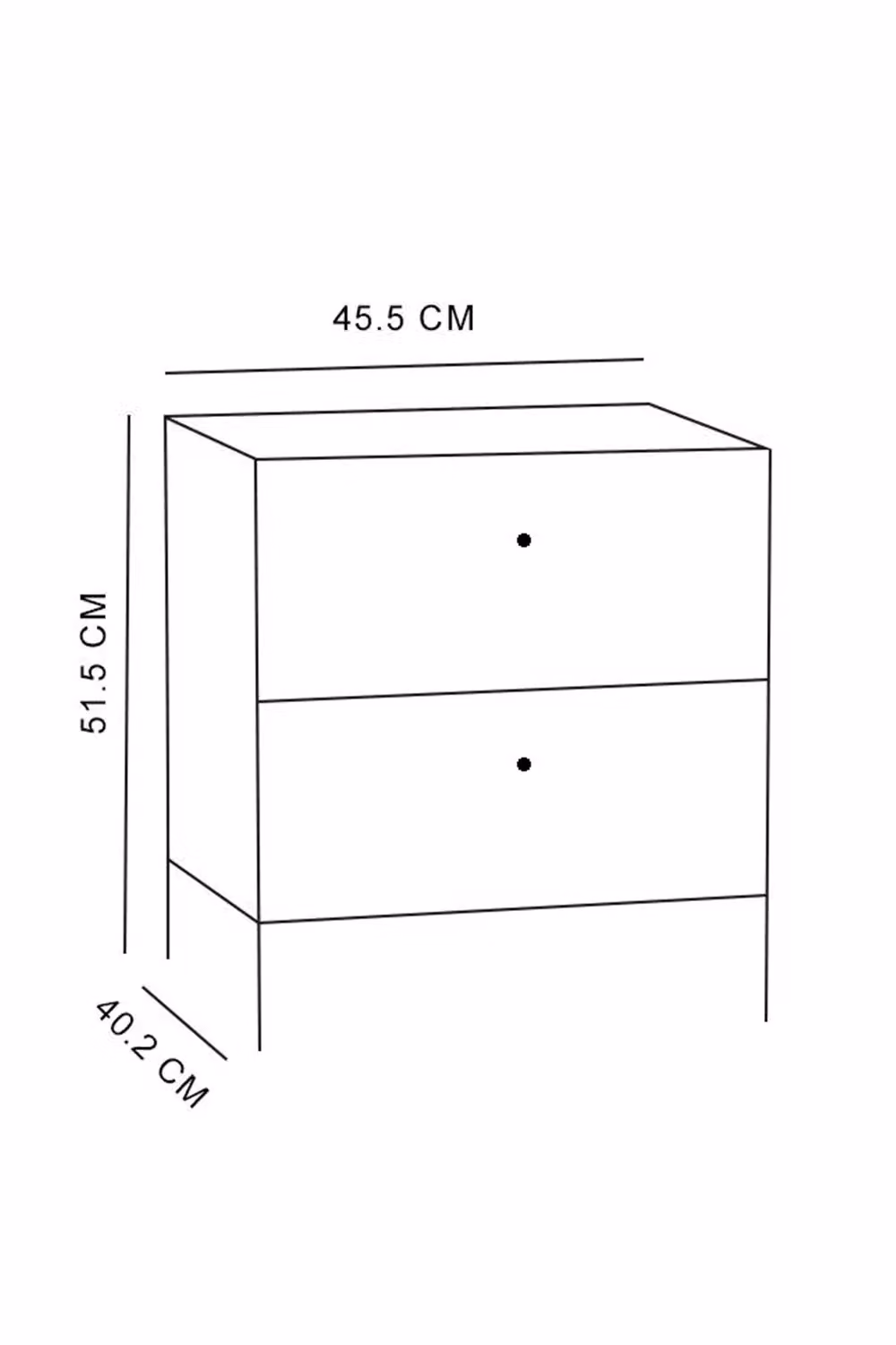 FWStyle 2 Drawer Bedside Table in White Oak with Matt Finish – 3
