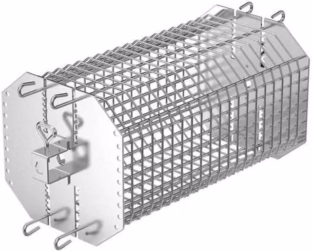 Texas Club Adjustable Stainless Steel Rotisserie Basket for Grill and BBQ, Silver