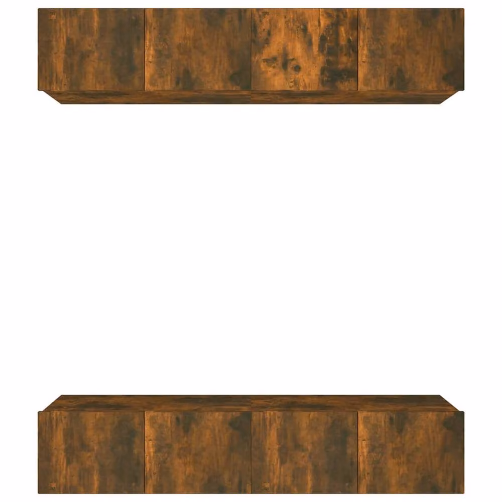 Berkfield Home Set of 4 Smoked Oak TV Cabinets in Brown, Engineered Wood, W/D/H: 80 x 30 x 30 cm – 2