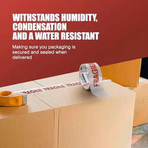 Merrimen Heavy Duty Transparent Packing Tape, 6 Pack, Width: 4.8 cm, Length: 66 m – 3