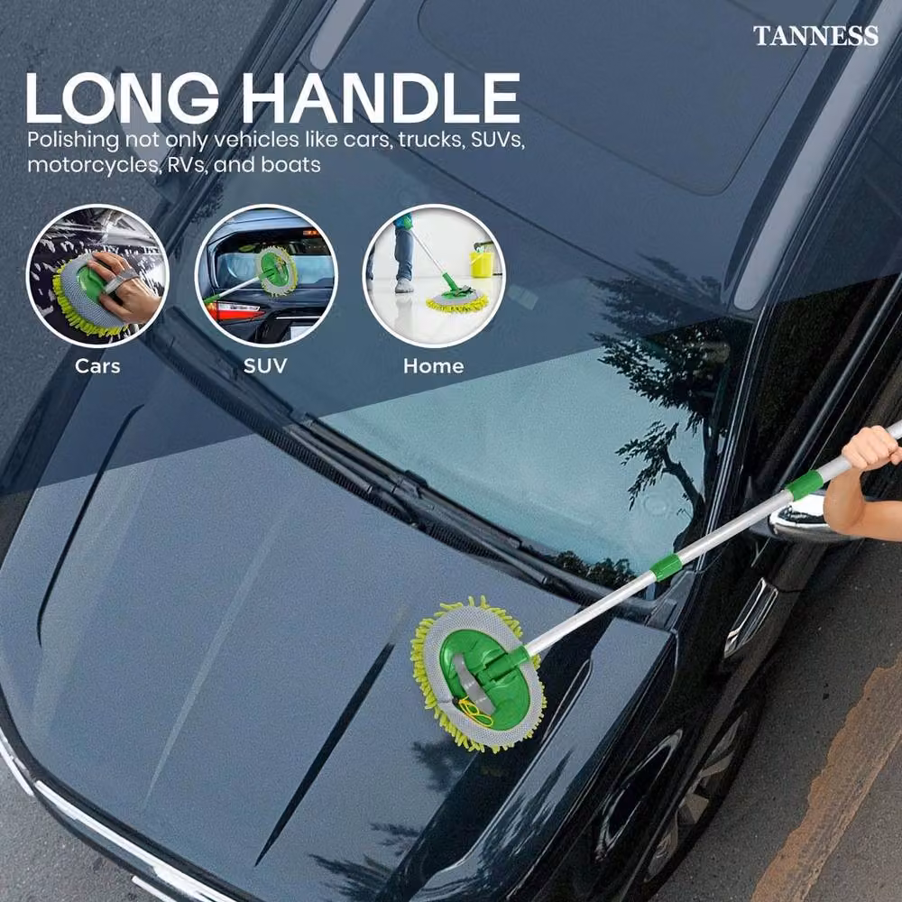 Havendro Caravan Car Wash Mop Kit with Green Scratch Free Microfibre and Telescopic Handle – 5