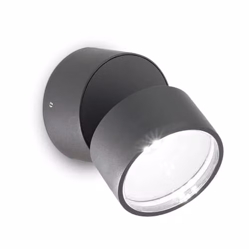 Netlighting Omega Round Single Spotlight in Anthracite Black, IP54, 4000K
