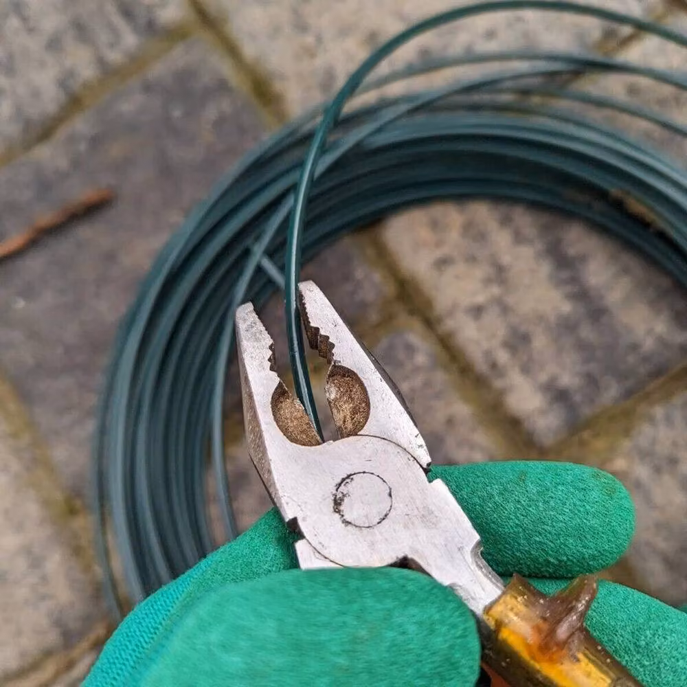 NESTLUNE Green Coated Iron Garden Plant Support Wire Coil, 100m x 3.1mm, 1.25kg – 3