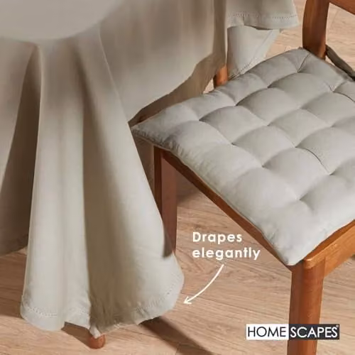 Homescapes Plain Grey Cotton Rectangular Tablecloth, W: 178 cm, L: 300 cm – 4