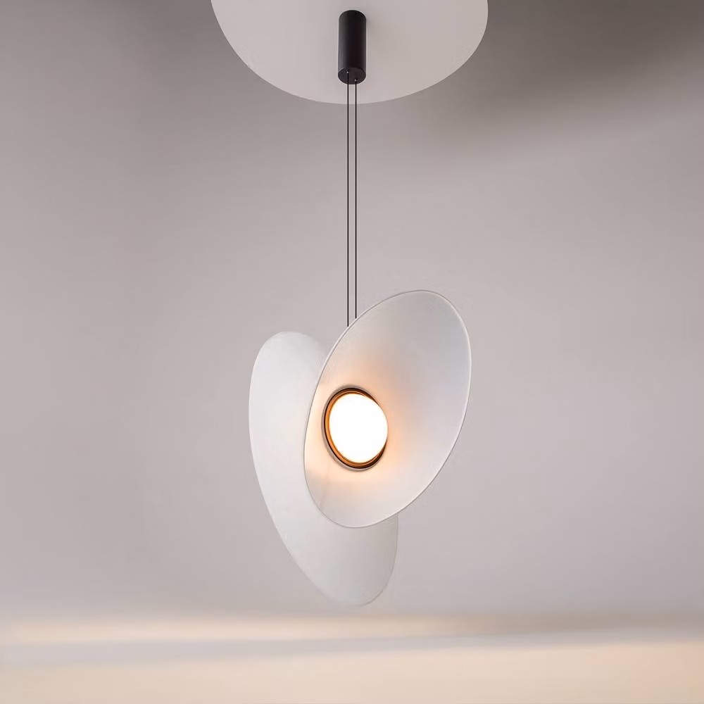 Netlighting Evolution Modern LED Pendant Ceiling Light with White Shade and Black Finish, 500lm, 3000K Warm White – 2