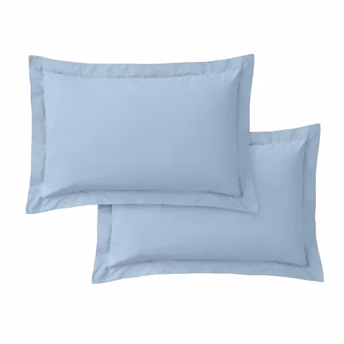 Bianca 200 Thread Count Cotton Percale Oxford Pillowcase Pair, Blue, W/D/H: 50 x 75 cm – 2