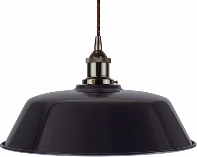 SE Home Chancery Navy Blue Pendant Light with Black Nickel and Brown Twisted Details