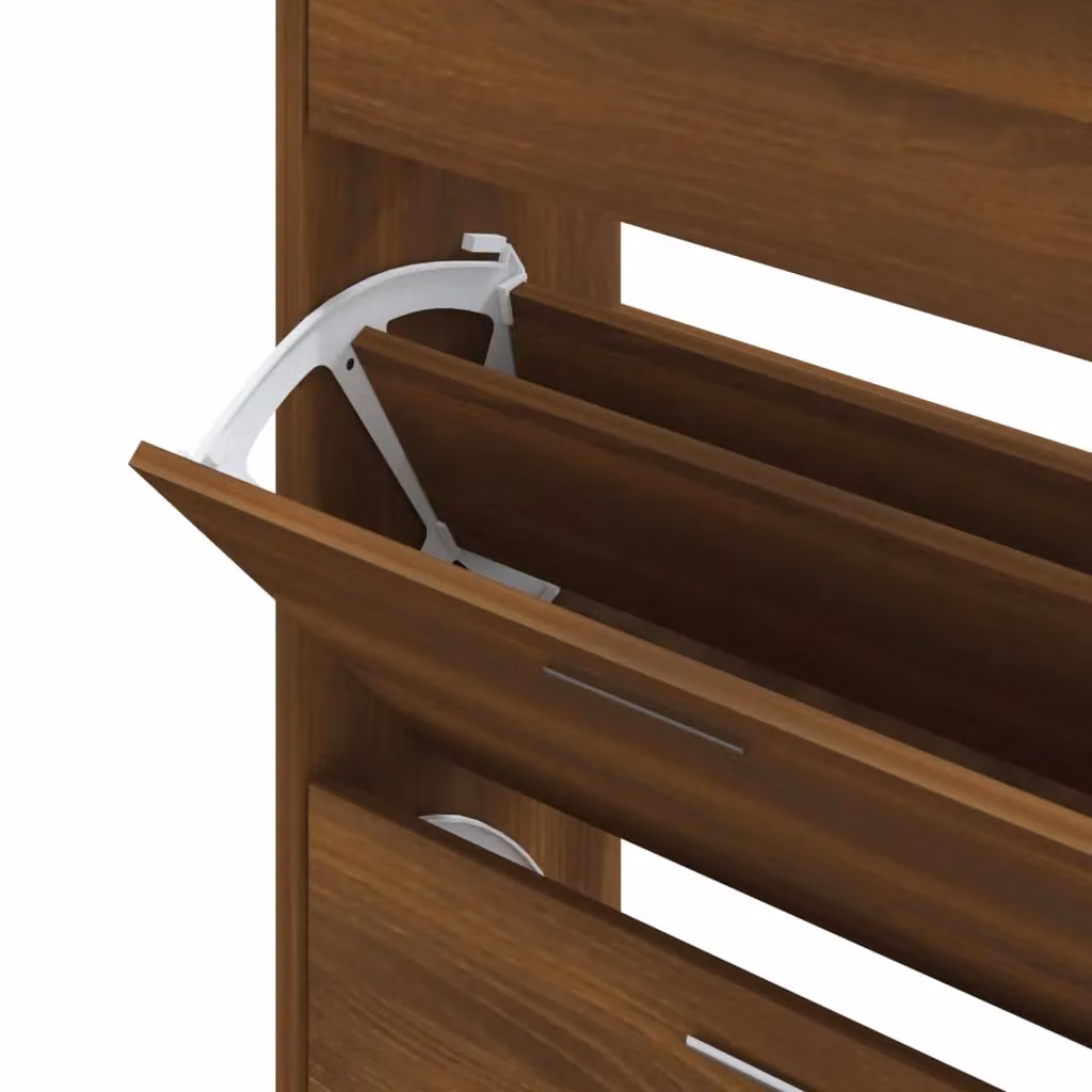 Berkfield Home Modern Brown Oak Shoe Cabinet with Tilting Compartments W/D/H: 63 x 24 x 103 cm – 3