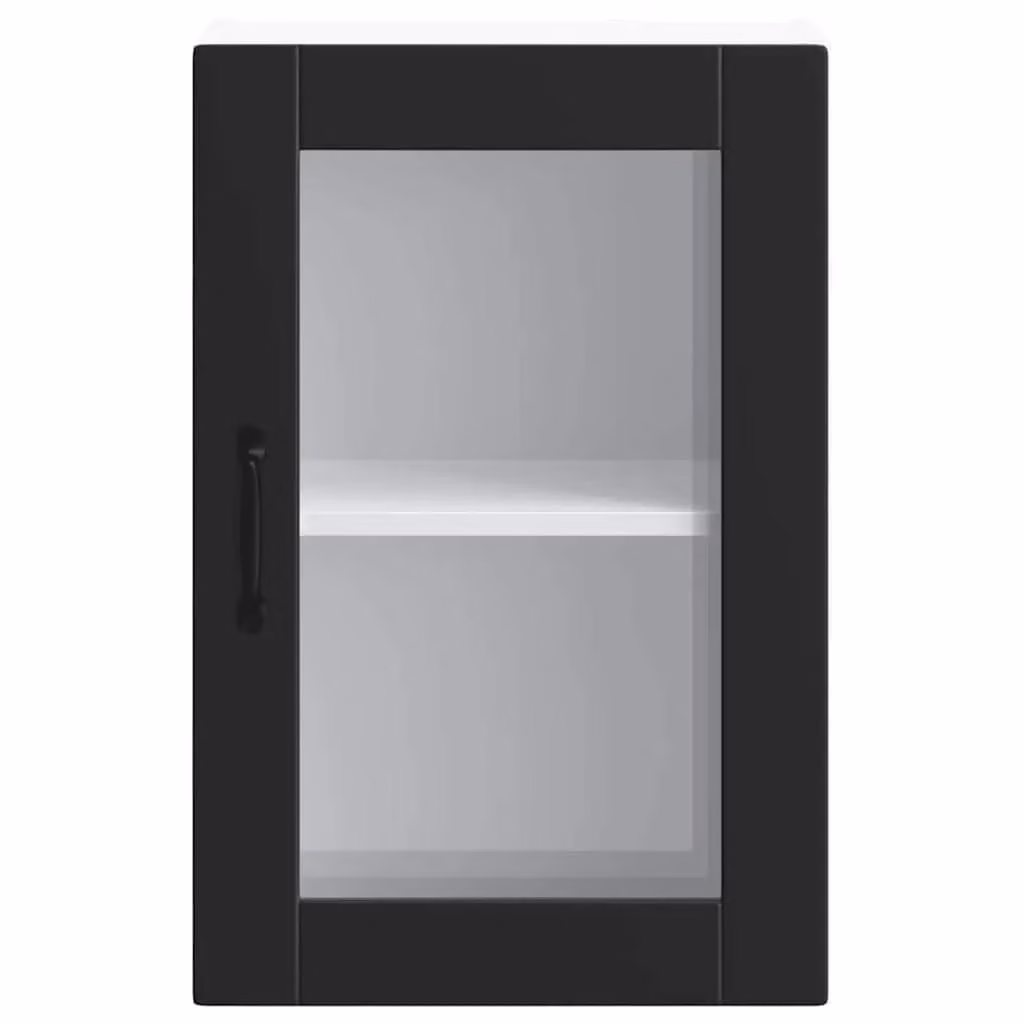 Berkfield Home Porto Black Modern Kitchen Wall Cabinet with Glass Doors – 4