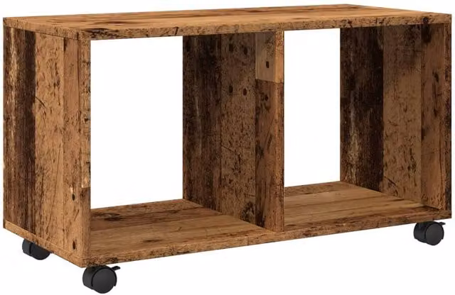 Berkfield Home vidaXL Rolling Cabinet in Old Wood Brown, W/D/H: 72 x 33 x 42.5 cm – 1