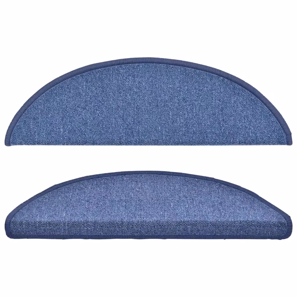 Berkfield Home Self-Adhesive Carpet Stair Treads, 15 Pieces, Blue, W: 56 cm, D: 17 cm, H: 3 cm – 3