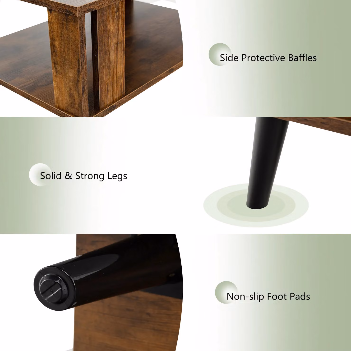 Costway Industrial 2-Tier Wooden Coffee Table in Brown – 5