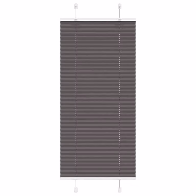 Berkfield Home Single Pleat Polyester Blind in Black and Anthracite, W: 55 cm, H: 150 cm