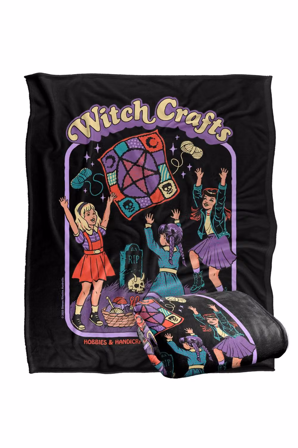 Steven Rhodes Witch Crafts Multicolour Super Soft Fleece Throw Blanket W/D/H: 91 x 147 cm – 2