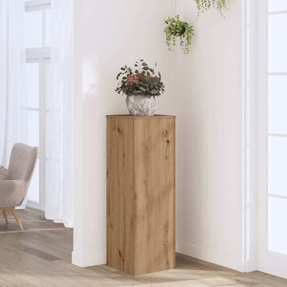 Berkfield Home Artisan Oak Plant Stand in Brown, W/D/H: 33 x 33 x 100 cm – 2