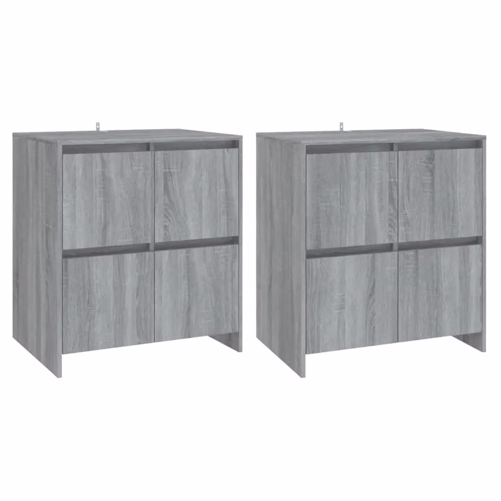 Berkfield Home Set of 2 Grey Sonoma Sideboards in Engineered Wood, W/D/H: 70 x 41 x 75 cm – 2