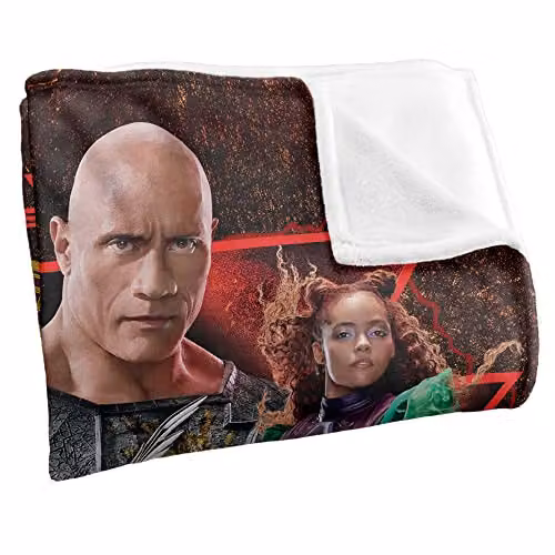 LOGOVISION Black Adam Character Super Soft Fleece Throw Blanket, Multicolour, W: 91 cm, L: 147 cm – 2