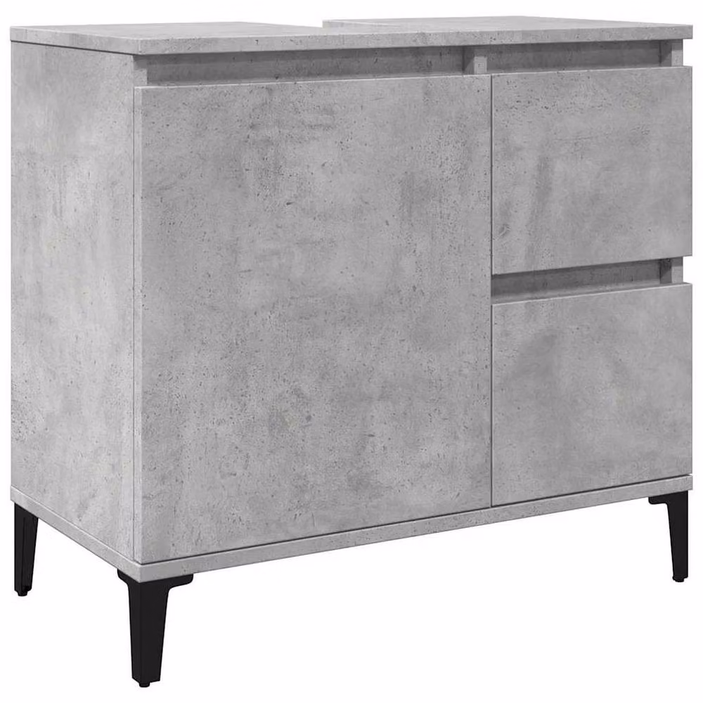 Berkfield Home Sink Cabinet in Concrete Grey, W/D/H: 65 x 33 x 60 cm – 2