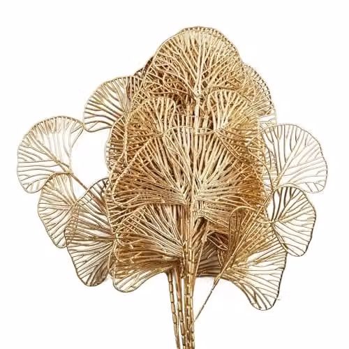 Gold Leaf Design Artificial Flowers, 6 x 65 cm