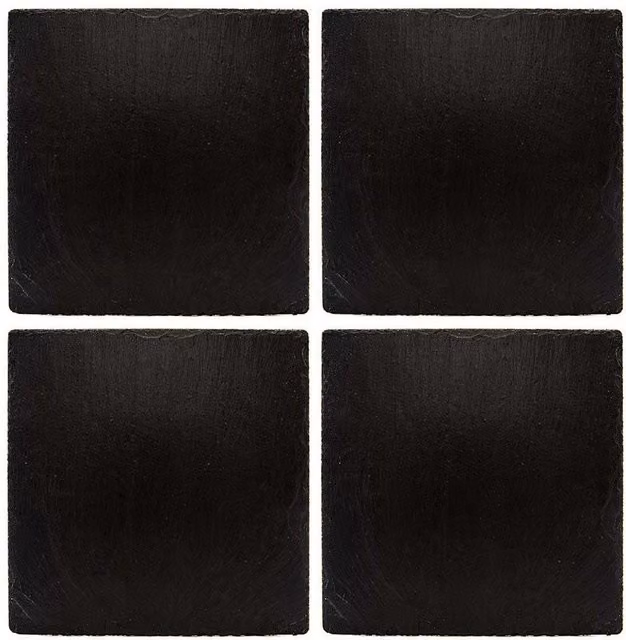 Selbrae House Square Slate Coasters, Black, W/D: 11 x 11 cm – 1