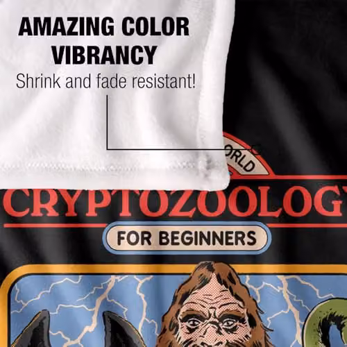Steven Rhodes Cryptozoology For Beginners Multicolour Super Soft Fleece Throw Blanket W/D: 91 x 147 cm – 8