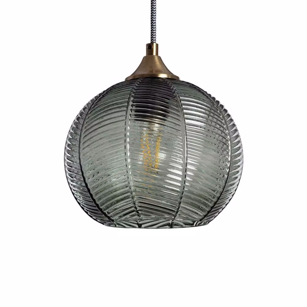 Sweekeek Green and Gold Metal and Glass Modern Indoor Pendant Light, Diameter: 20 cm – 2