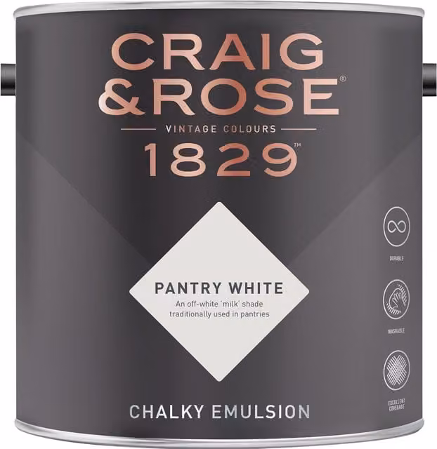 Craig and Rose Chalky Matt Emulsion in Pantry White