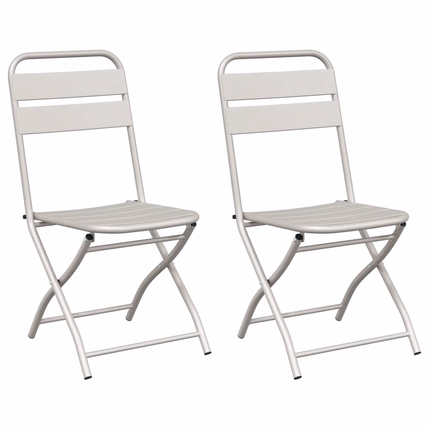 Berkfield Home Folding Garden Chairs, 2 Pack, Beige, W/D/H: 42 x 52 x 82 cm – 2