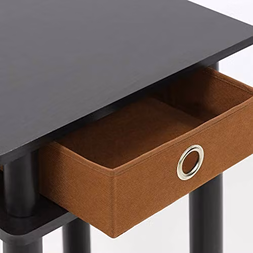 Furinno TURN-N-TUBE 3-Tier Side Table with Storage Bin in Espresso, H: 70.4 cm x W: 40.1 cm x D: 30.0 cm – 5