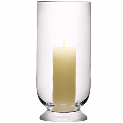 LSA International Terrace Storm Lantern, Transparent Glass, H: 40 cm