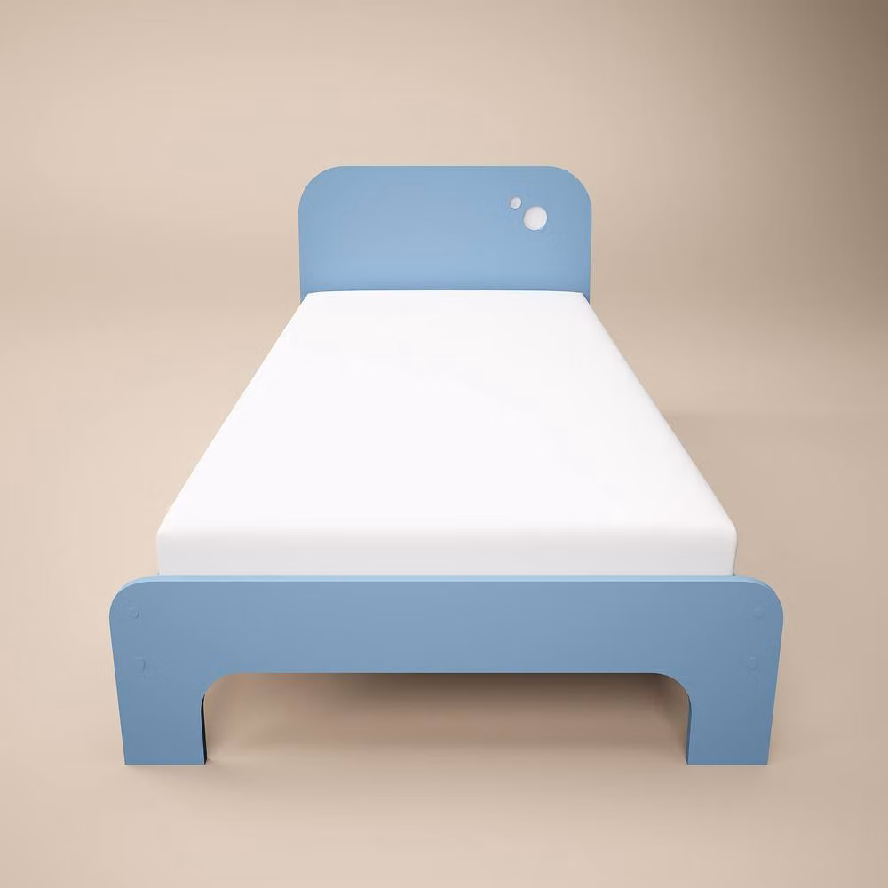 Flair Livana Modern Childrens Single Bed in Blue and White, W/D/H: 90 x 200 cm – 2