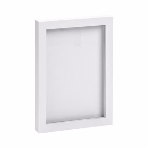 Nicola Spring A5 Modern Rectangular Photo Frame in White with Glass Aperture for Wall Mounting