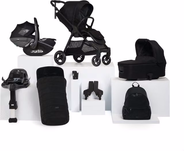 Maxi-Cosi Flip XT Pushchair Bundle with Pebble Slide Pro Car Seat and Base, 8 Pieces, Ink