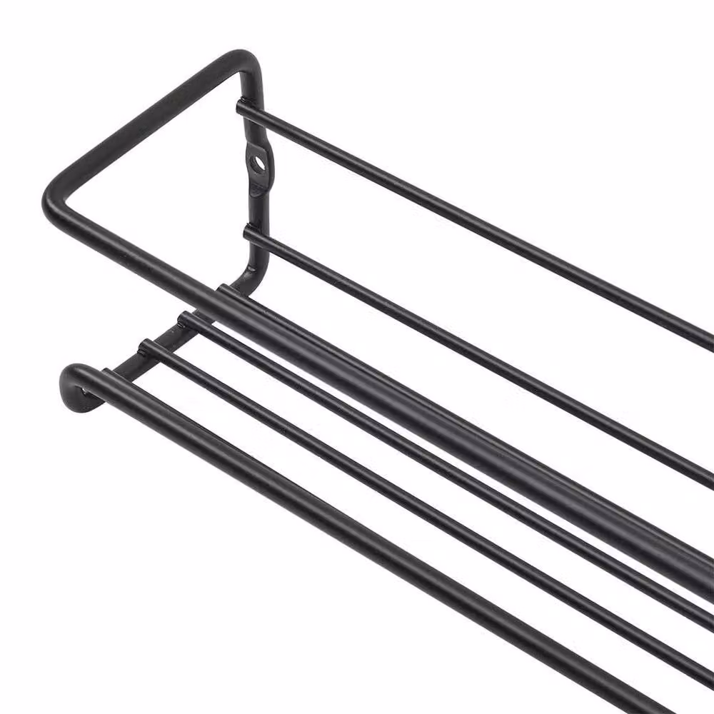 PAWNORA 2 Pack Black Metal Wall Mounted Spice Rack for Kitchen Cupboards – 3
