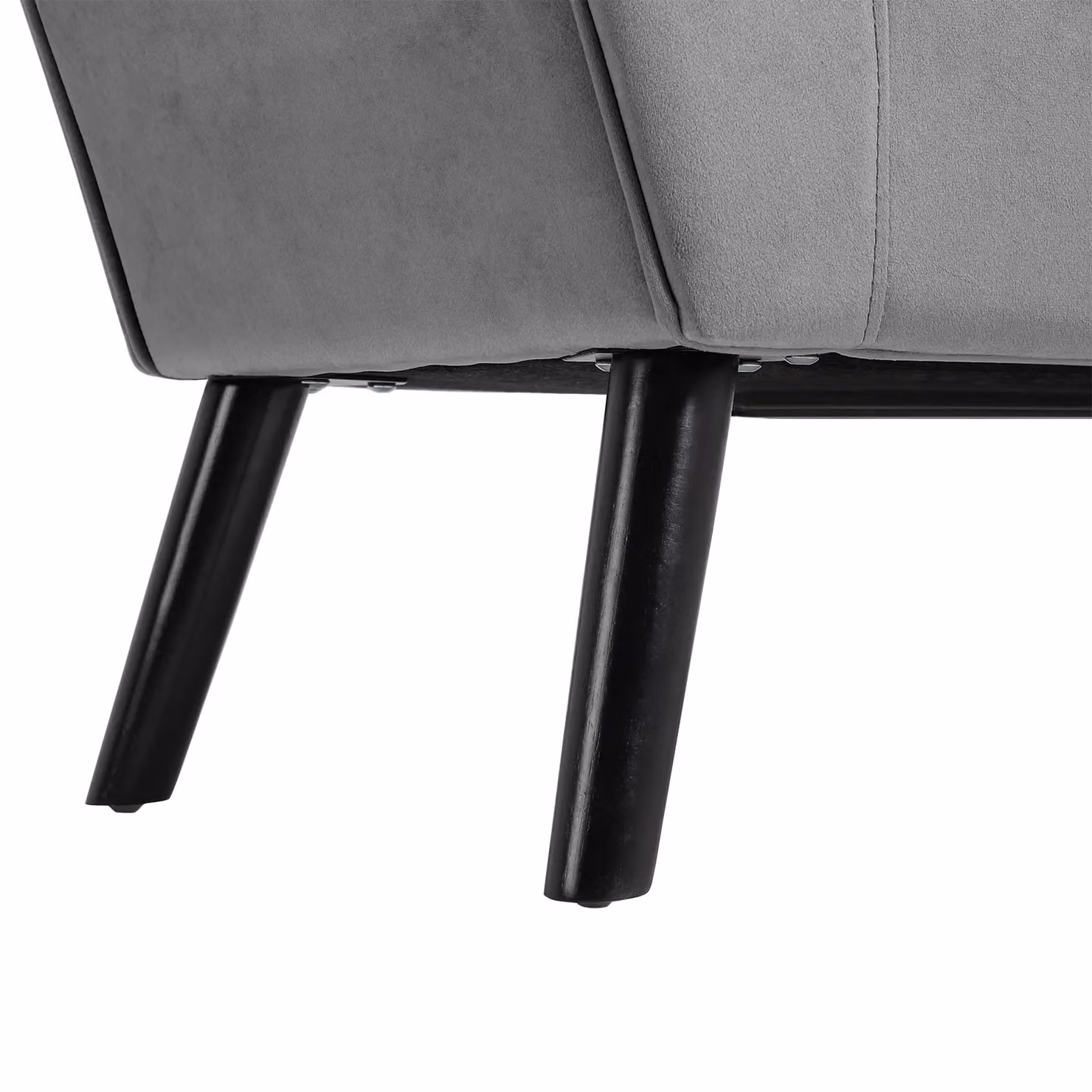 H&O Direct Buttoned Tufted Velvet Bench with Raised Arms in Grey – 6