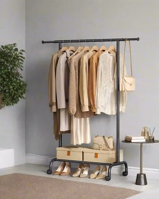 Modcraft Adjustable Metal Clothes Rail in Matt Black – 1