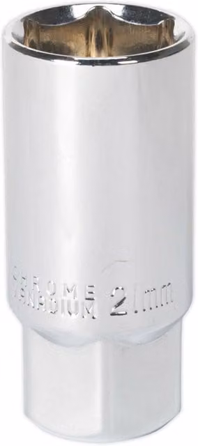 Loops 21mm Spark Plug Socket, 1/2 Inch Sq Drive, Silver Chrome Vanadium Steel – 1