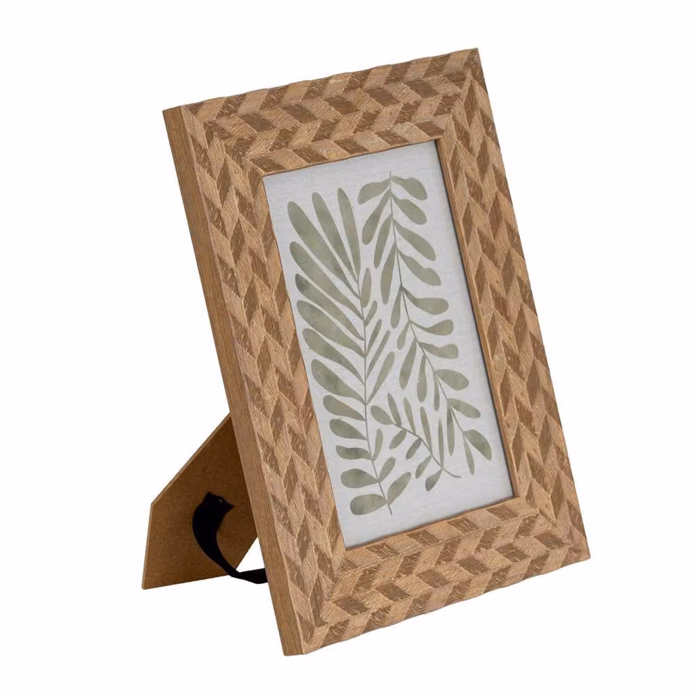 Lemon Pavilion Furniture and Decor Nord Rectangular Single Wood Tabletop Photo Frame, Brown, 5x7 inch – 2