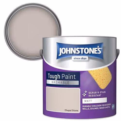 Johnstone's Chapel Stone Matt Emulsion Paint, Beige, 2.5L – 2